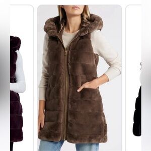 Quilted Faux Fur Hooded Vest
Via Spiga - Cognac, Large